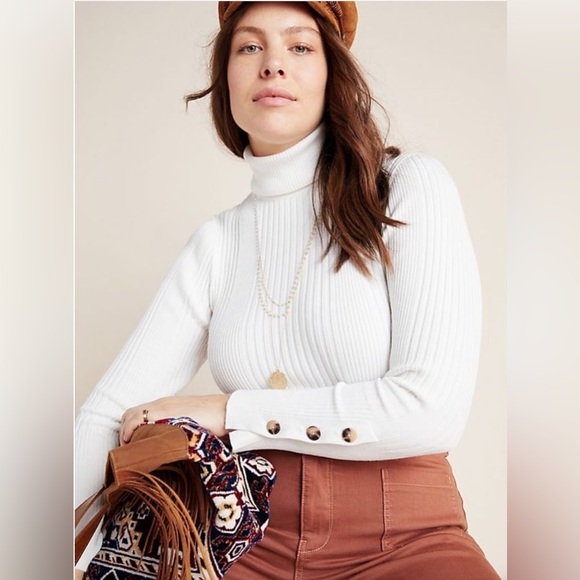 Anthropologie Moth Button-SleeveTurtleneck - Picture 4 of 7